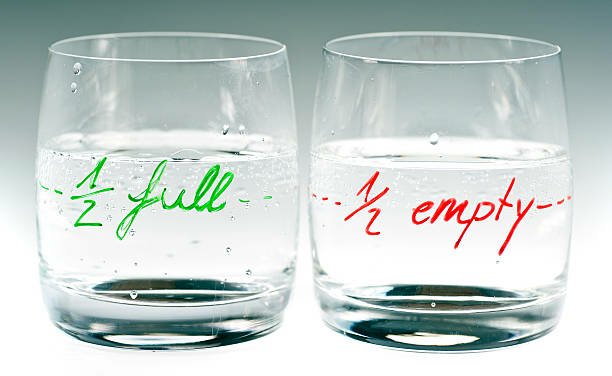 Two glasses half filled with water - the question is are they half empty or half full?